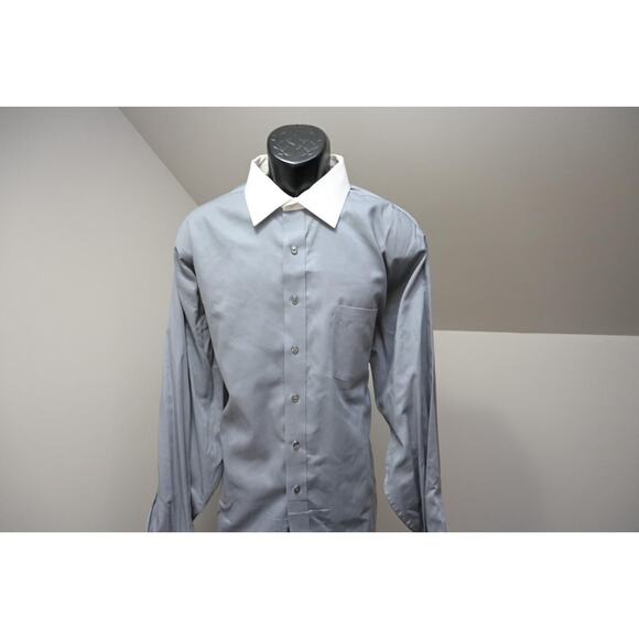 Donald Trump Dress Shirt Regular Fit Gray French Cuff Mens Size 18 36/37 2XL - Picture 2 of 13